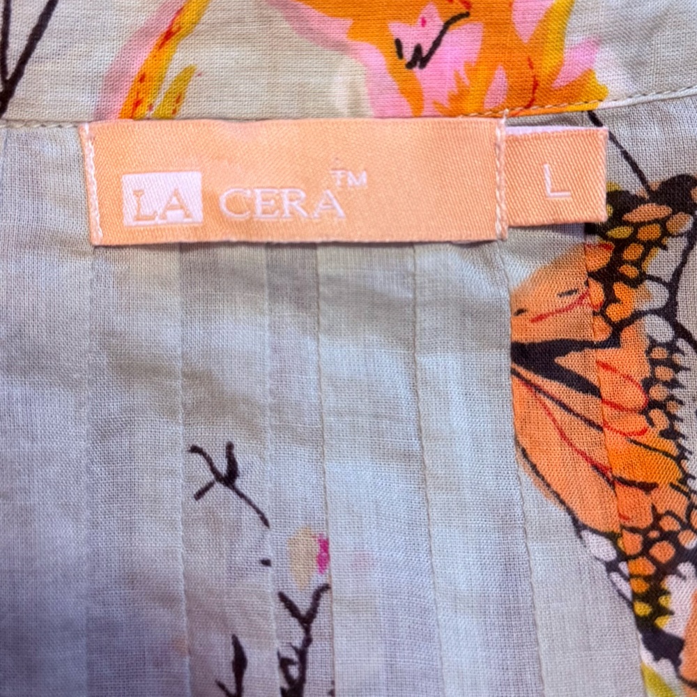 LA CERA 100% Cotton Voile Lined Hummingbird Caftan - Picture 2 of 14